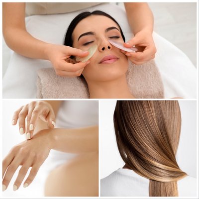 DZIEŃ MAMY - Małe SPA dla naszych Mam złożone z trzech rewelacyjnych, osobnych zabiegów: 4 etapowy masaż twarzy kamieniem Gua-sha + zabieg na włosy + regeneracyjny zabieg na dłonie.