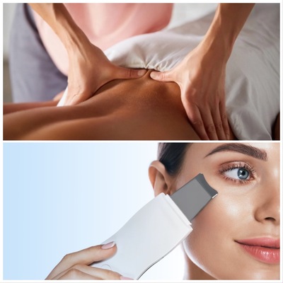 MASAŻ PLECÓW + PEELING KAWITACYJNY Z MASKĄ: Głęboki relaks i widocznie odświeżona cera.