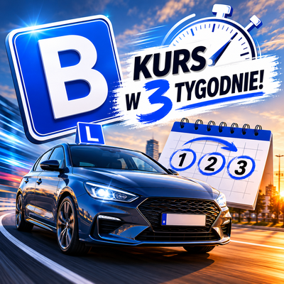 PRAWKO KAT. B: Przyspieszony (ok. 3 tyg.) kurs prawa jazdy kat. B za jedyne 3990 zł zamiast 5500 zł – Zostań kierowcą w ekspresowym tempie!